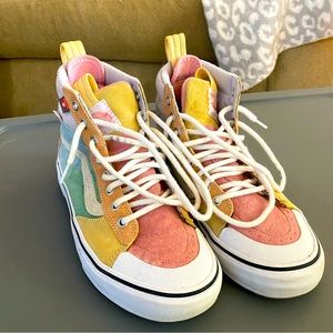 High Top Vans Multi-Color Pastel - Women’s Size 8